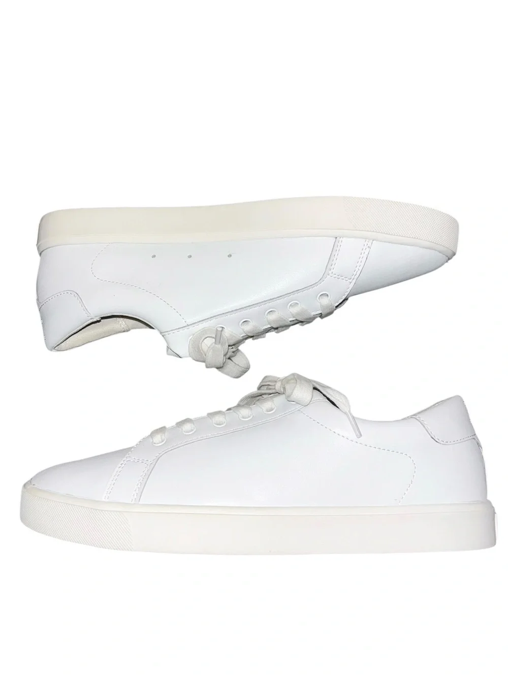 Sam Edelman White Leather Lace-Up Ethyl Bright White Sneakers - Size 11